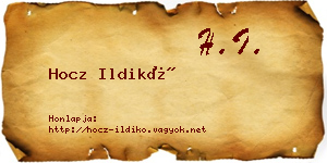 Hocz Ildikó névjegykártya